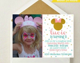 Minnie Mouse Photo Invitation // Minnie Mouse Invitation // Minnie Mouse Birthday // Mickey Mouse Invite // Minnie Mouse Party // Photo