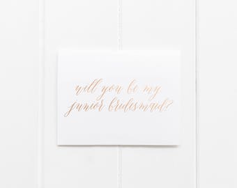 Will You Be My Junior Bridesmaid - Gold Foil Junior Bridesmaid Proposal Card - Junior Bridesmaid Proposal Idea - Be My Junior Bridesmaid
