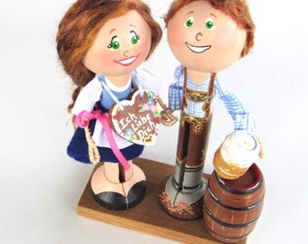 Oktoberfest Cake Topper - Oktoberfest Decoration - German Wedding Cake Topper - German Decor - Oktoberfest Party centerpiece - German Couple