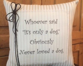 Pillows with sayings Dogs by WoofAndCompany on Etsy