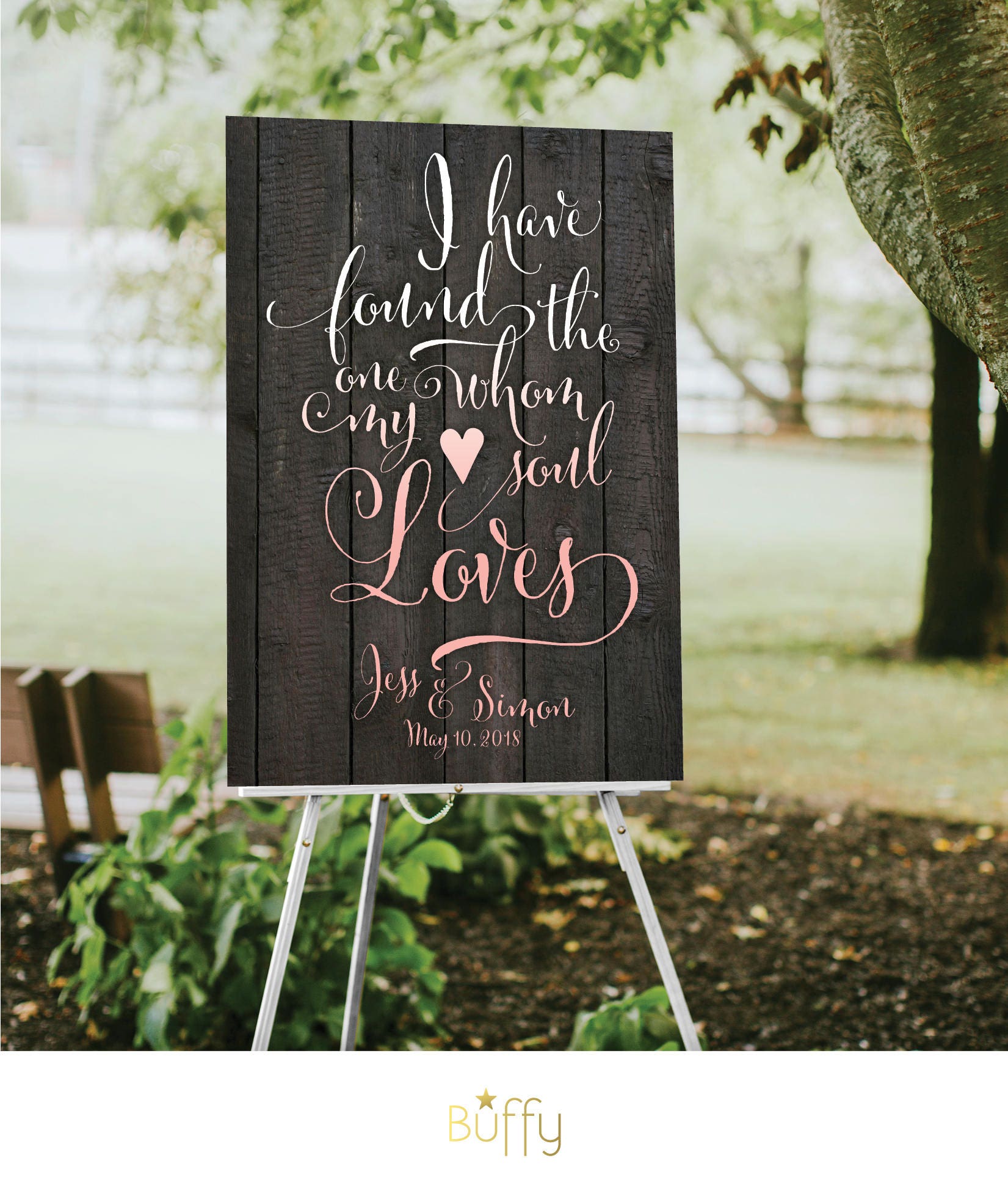 WHITE Wooden Wedding Quote Sign I have Found the e Whom My Soul Loves Song