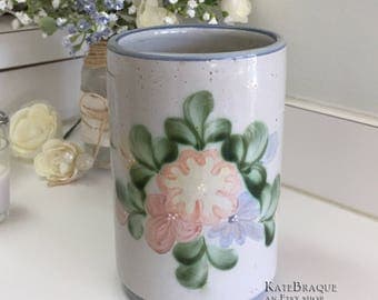 Louisville Stoneware Kentucky Pottery Country Flowers Crock