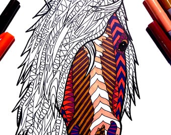 Download Pug Puppy PDF Zentangle Coloring Page