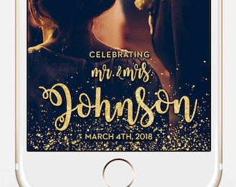 LIMITED TIME! Custom Snapchat Sparkle Gold Wedding Geofilter, Photo filter, Mr. and Mrs. Wedding filter, GeoFilter,Wedding Geofilter gw2