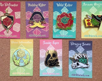 D20 Hard Enamel Pins : Perfect for D&D Fans.