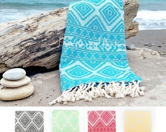 Turkish Towel, Aztec Beach Towel, Peshtemal, Pool Towel, Fouta, Turkish Towels, wholesale bridesmaid gift, unique-gift-for-wife, AZT