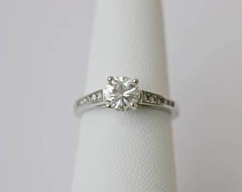 Diamond engagement ring in platinum .85ct