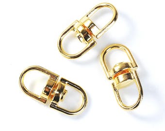 20 Swivel Gold Plated Key Ring Connectors Perfect for Key Chain Designs - Z400