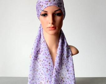 Silk Turban Head Wrap Scarf Festival Bandana Headband Purple Headcover Head Scarf Chemo Gift Women Boho Headwrap Personalized women headband