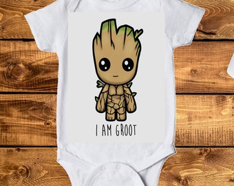 Groot, guardians of the Galaxy, inspired Onesie, I AM Groot Toddler Tee, Baby Onesie, infant clothing, children's clothing, toddler clothes
