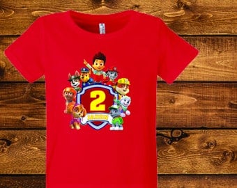 salesale Paw Patrol Shirt Personalized Paw Patrol Birthday Shirt Add Name & AGE GIFT FAVORS Custom Paw Patrol TShirts.