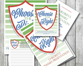 2017 LDS Primary Program Cover, Comment Cards Insert, Invitation, download, Choose the Right