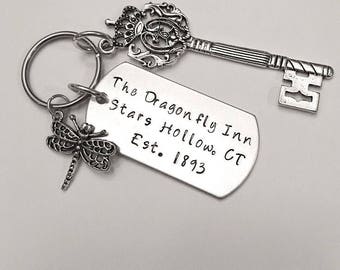 The Dragonfly Inn Lorelai Gilmore Girls Inspired Rory Gilmore Luke Danes Diner Jess Mariano Charm Keychain