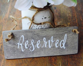 Reserved sign, Wedding reserved sign, Reserved Row sign, Rustic reserved sign, Chair sign, Rustic Wedding signs, Reserved row hanging sign