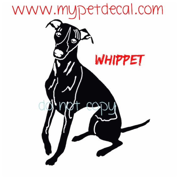 WHIPPET decal | FREE shipping | decals for Yeti tumblers, cars, laptops, devices etc | wall decals upon request