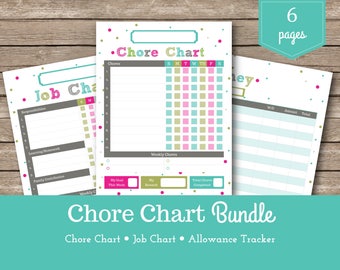 Chore Chart / Addy / Kids Chore Chart / Printable Chore Chart / Reward Charts / Kids Chores / Allowance Tracker