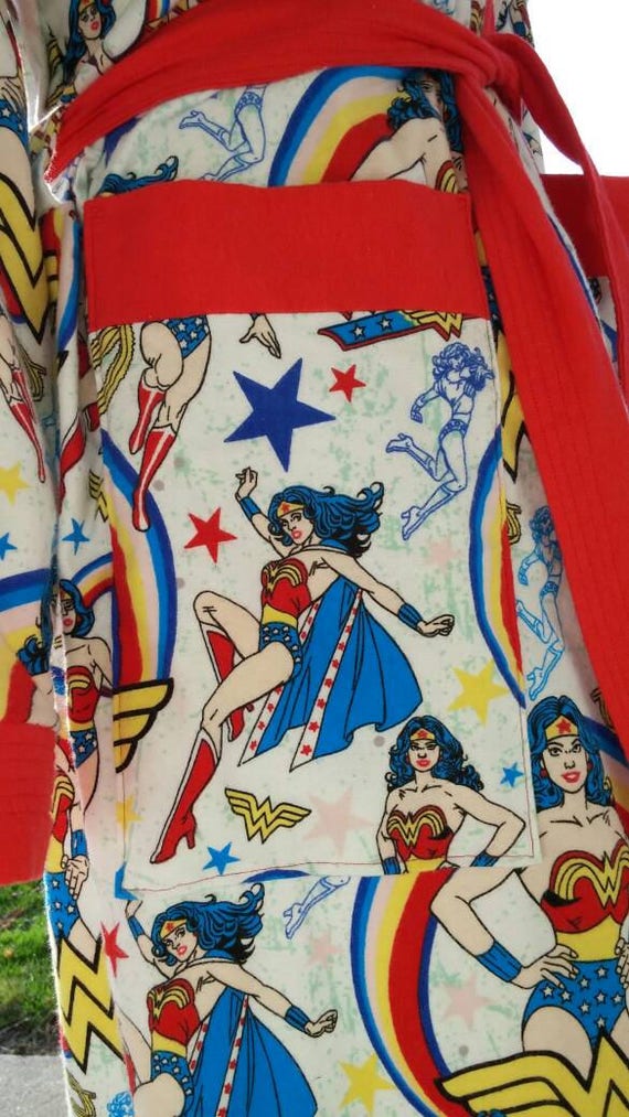 Wonder Woman Robe XS S M L Long or Short Superhero robe 100%