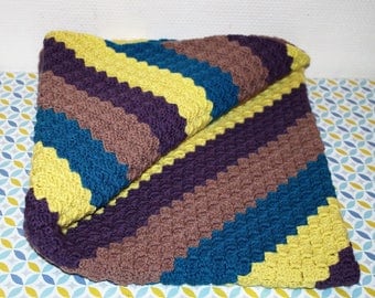 Plaid striped C2C crochet