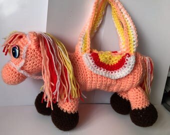 Girls Crochet Pony Handbag