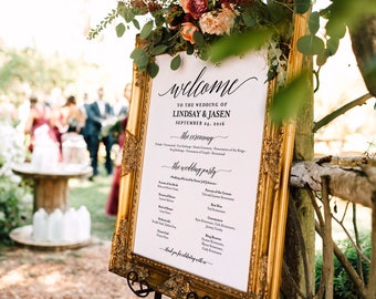 Wedding program Sign, Welcome Wedding Sign, Program Sign, Wedding Sign, Wedding Poster, Template, DIY, PDF Instant Download #BPB310_60