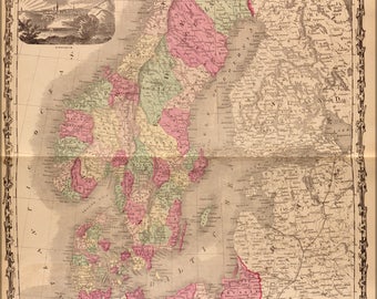 Poster, Many Sizes Available; Map Of Russia, Norway, Sweden And Denmark 1862