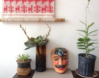 Man head with reptile. Wall or desk decor.
