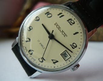 Gents soviet watch Poljot (Flight) – A gift from a tourist hotel "Zhiguli" – / vintage mens wrist watch / First Moscow Watch Factory