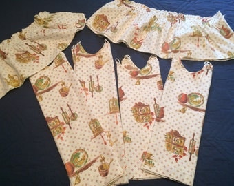 Vintage kitchen curtains, 1950s kitchen curtains, vintage kitchen fabric, retro kitchen curtains