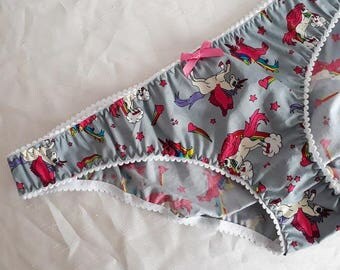 Biscuit's Adorable Unicorn Panties. Available in Purple and Grey. New for Spring Summer 2017. SS17. Cute. DDLG. Cotton. Bespoke. Handmade.