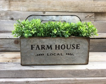 Galvanized Metal Planter Box Farmhouse Decor Rustic Farmhous Table Galvanized Metal Planter Box Farmhouse Decor Rustic Farmhous Table
