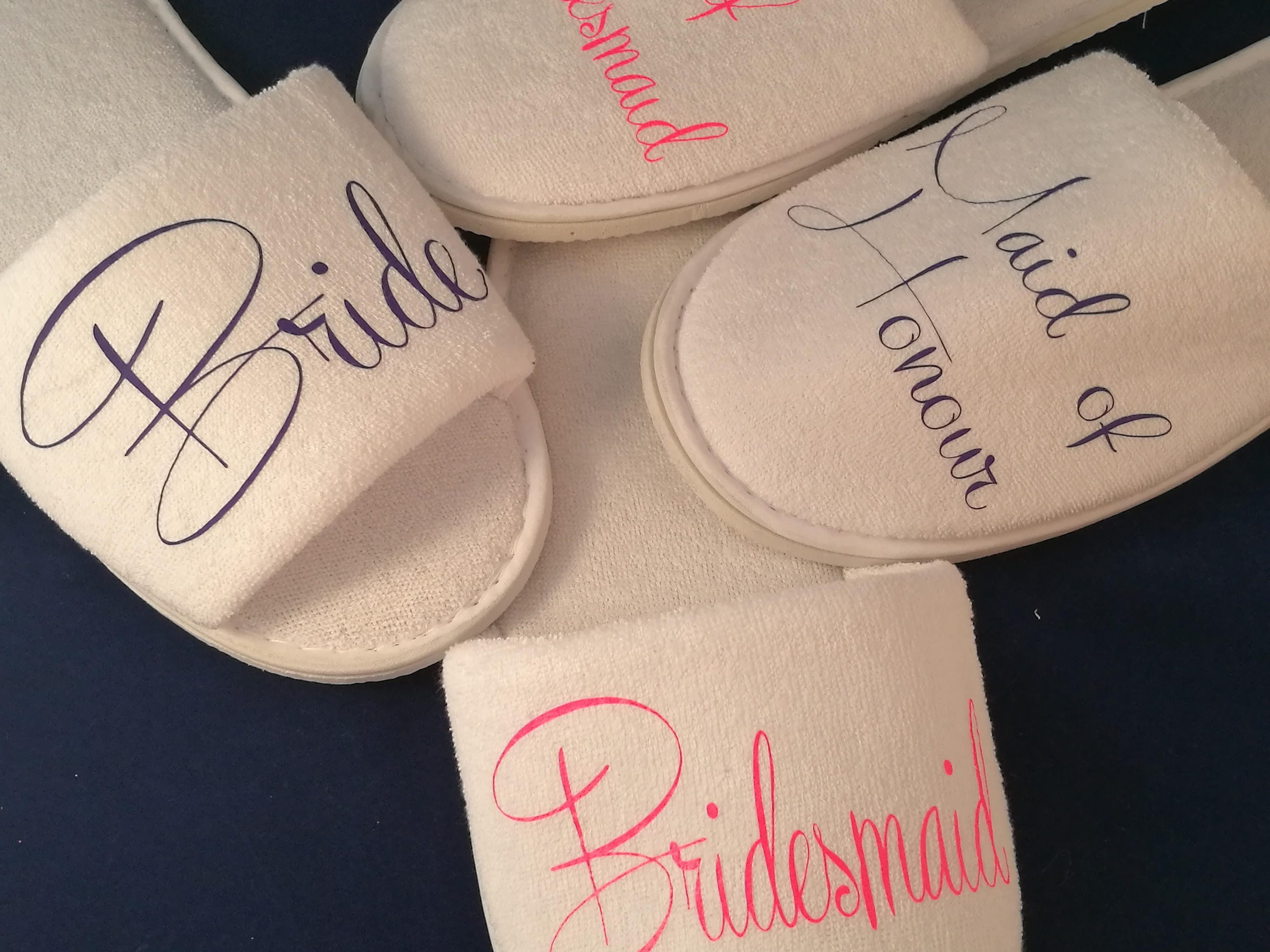 Wedding Slippers Personalised Bridal Party Slippers Wedding