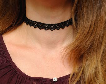 Black choker Lace choker Black lace Choker necklace Lace necklace Boho necklace Boho choker Goth choker Victorian choker gift for girlfriend