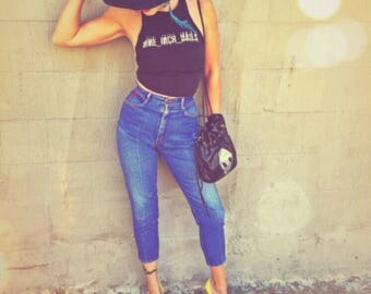80's High Waist Skinny Jeans Marc Phillipe Pegged Leg Vintage