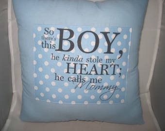 baby boy gift,unique pillow,nursery items,baby shower gift,so there's this boy,baby shower favors