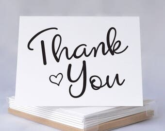 Thank You Card Set - Thank You Cards, Floral Thank You Cards, Wedding Thank You Cards, Spring Thank You Card, Simple Thank You Cards