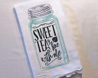 Mason Jar Sweet Tea Towel Dish Kitchen Summer Decor Gifts For Her Flour Sack Mason Jar Sweet Tea Towel Dish Kitchen Summer Decor Gifts For Her Flour Sack