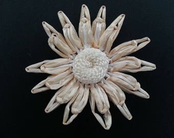 FLEUR EN PAILLE Beige Ivoire Style Edelweiss