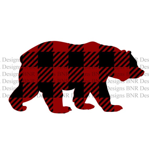 Buffalo Plaid Bear SVG Plaid SVG DXF File Cricut File