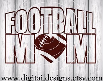 Football Mom Word Art SVG - PNG - DXF - Eps - Fcm - Ai - Cut file - Football Heart Svg - Football Mom Cut File - Football Mom Design