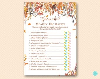 mommy game daddy knows baby shower games coed printable gold