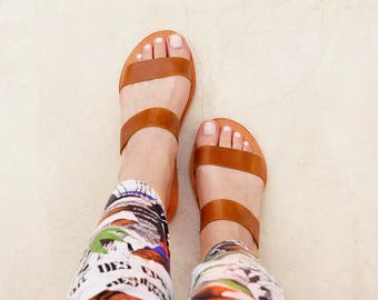 Greek Leather Sandals by SAVOPOULOS on Etsy