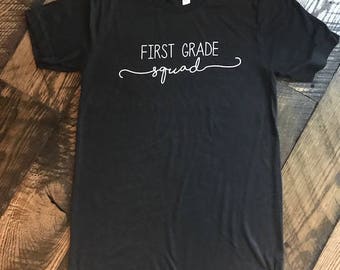 Ready to Ship! First Grade Squad Adult Super Soft Unisex Triblend T-shirt S-XXL