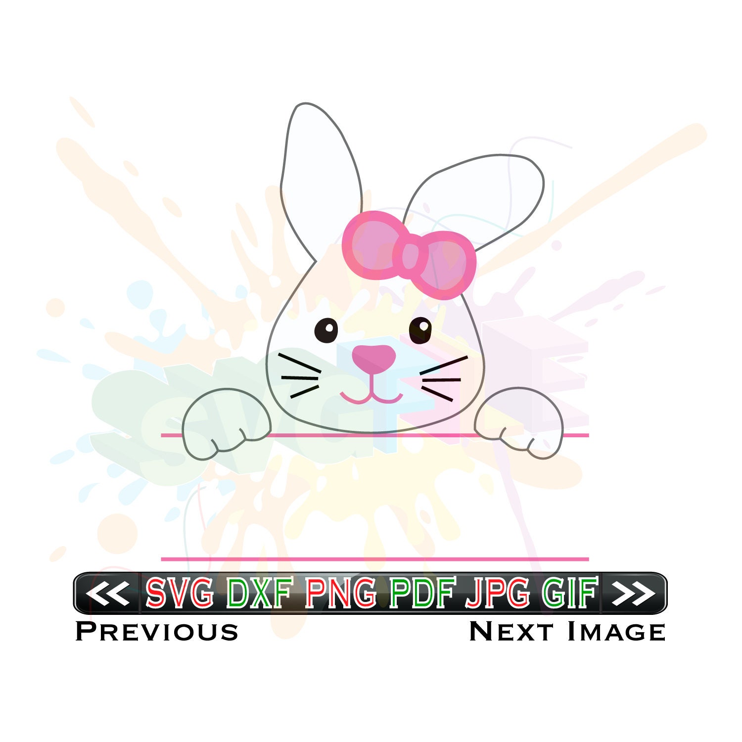 Download Split Bunny SVG Files Monogram Easter Clipart SVG Designs ...