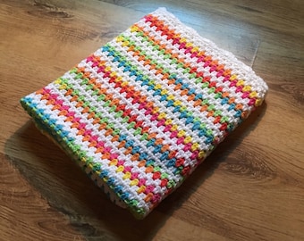 Rainbow Granny Striped Baby Blanket