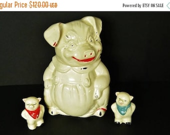 On Sale Pig Cookie Jar With Pig Salt and Pepper Shakers