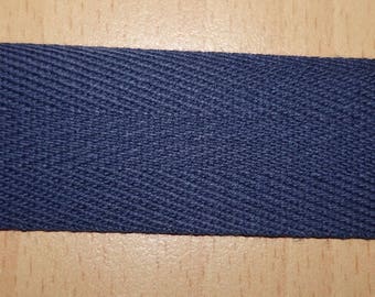 Navy blue cotton twill 30 mm
