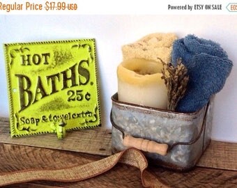 ON SALE Vintage Style Bathroom Sign - Lime Green/ or Pick Color - Bath Sign - French Country Cottage Decor - Bathroom Wall Decor - Shabby Ch