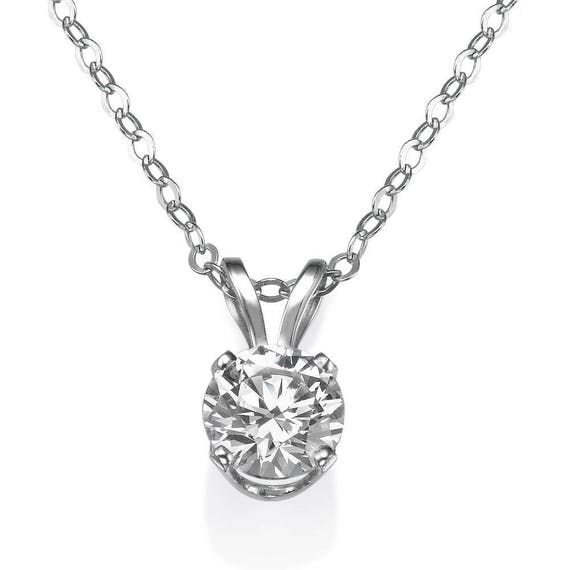 1.00 Carat Diamond Necklace Single Diamond Stud Pendant