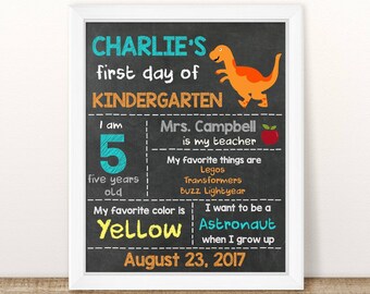 PRINTABLE First Day of School Sign, Printable Back to School Sign, Chalkboard Photo Prop, Personalized First Day of School Sign, Any Grade