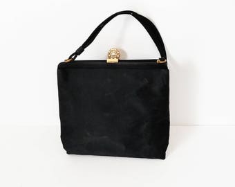 black fabric purse